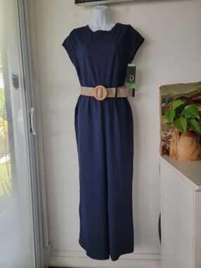 Fred David Short Sleeve Wide Leg Jumpsuit Size PM Petite